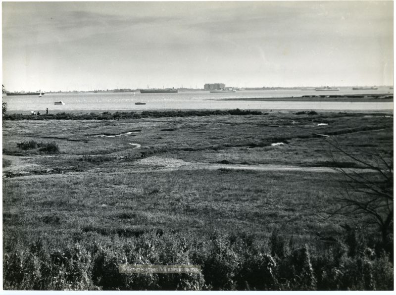 River Blackwater, laid up ships, Bradwell power station.

The three central ships are ESSO PURFLEET, BASIL and BEDE. Date: c1963.