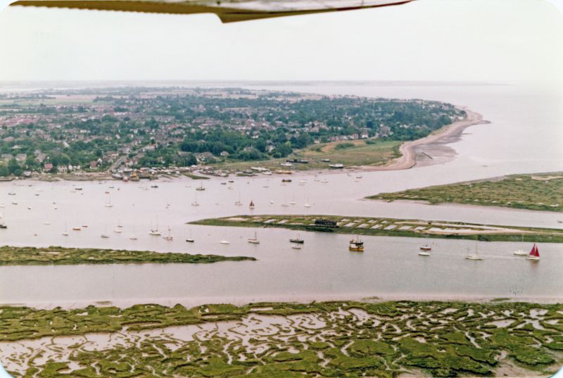  Looking towards the Hard and Mersea Island. Packing Marsh Island centre. 
Cat1 Aerial Views-->Mersea Cat2 Mersea-->Packing Shed