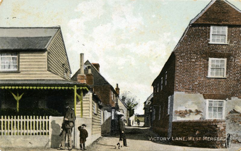  Victory Lane, City, West Mersea. [Old] Victory pub on the left and Cornerways on the right. 
Cat1 Mersea-->Old City & the Hard