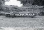 27. ID EC62_11_042_002 Home Rule for Mersea. Slogan on an old wartime pontoon at the back of Ray Island. During the war, several of these were kept at the Strood in case of emergency. ...
Cat1 Mersea-->Creeks, fleets, channels, saltings