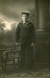 216. ID PBIB_NAV_227 Walter 'Navvy' Mussett - possibly, but Lorna is not sure. 
Cap band is HMS RUSSELL.
HMS RUSSELL was a pre-Dreadnought battleship commissioned February ...
Cat1 Families-->Mussett