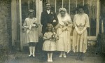 220. ID PBIB_NAV_245 Wedding of Edith Sampson and Walter Mark Mussett. Notes on back of photograph suggest this is 1922.
Back L-R 1. Vera Mussett, 2. Walter 'Navvy' Mussett, 3. ...
Cat1 Families-->Mussett