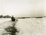 2. ID PMS_WIN_003 Frozen beach and sea at Mersea January 1940. 
Patricia Grace (Fairy) Winch wearing her ATS uniform. Probably near the bottom of Empress Avenue - with our ...
Cat1 Mersea-->Beach Cat2 People-->Other