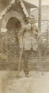 187. ID RUD_BK3_027 Tom Smith, son of Mary Overall Smith who lost his leg on the Western Front in WW1, as mentioned in Not Just a Name, page 25. 
From Millie French photo ...
Cat1 Families-->Smith Cat2 War-->World War 1