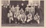 21. ID DWS_151 Tollesbury football team. 
Joe Osborne with ball, Raymond (budge) Frost, goalie, Isaac Rice jnr (far left) [Peter Bibby]
Cat1 Tollesbury-->People