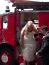  A retired fire engine was the transport for the wedding of Christine Blaver and Gary Mussett at West Mersea Parish Church.  MLD_WED_001