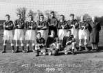 28. ID FL01_059_002 West Mersea First Eleven football team 1949 - 1950.
Back 1. Ken Hewes, 2. Vic Pullen, 3. Vic Frenc, 4. Sid Vince, 5. Ray Webb, 6. Ron Whitfield, 7. Arthur ...
Cat1 People-->Sport