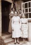  The last days of the manual telephone exchange in Yorick Road, West Mersea.
 Back L-R Jenny Jopson, Wally Gooch.
 Front Margaret Heard, Sylvia Lamb.
 From Album 8.  FL08_028_003
