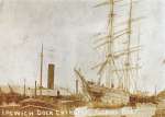 9. ID RWS_032_067 Ipswich Dock Entrance. CORNIL BART. Steam tug FOAM.
Photograph of a postcard. Loaned by SSBR via Don Wright.
Cat1 Places-->Ipswich Cat2 Ships and Boats-->Merchant -->Sailing Cat3 Ships and Boats-->Merchant -->Sailing