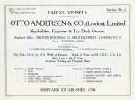  Otto Andersen & Co., Section No. 1. Cargo Vessels. Title page.  BOXD1_002_003