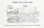  Standard Type of Cargo Vessel. Plan. From catalogue of Otto Andersen, Shipbuilders, Wivenhoe.  BOXD1_002_007