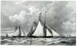 2274. ID BOXP_135_304 The 48 ton cutter CHRISTABEL racing in 1862. Designed and built by Aldous in 1858, and the pride of Brightlingsea.
Used in The Northseamen page 304
Cat1 Yachts and yachting-->Sail-->Larger