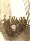 49. ID HEM_OPA_057 HOTSPUR crew. Gus Gentry cabin boy.
Gus Gentry was Augustus F.T. Gentry, born 1899 West Mersea, died 1989.
Cat1 People-->Fishermen and Seamen Cat2 Yachts and yachting-->Sail-->Hotspur Cat3 Yachts and yachting-->Sail-->Hotspur