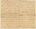  Letter from Harris William Hoy to Ivy Hoy. Page 2.
</p><p>Contd.
 
be a good girl and stop as I know they will look after you if you treat them as you ought. I can tell you dear I shan't be sorry when I get back to my old place with Jumbo if it's my luck. I often think about him 11 o'clock, I can picture him on the old block in the stable, and don't make it one wishes he was there. If ever I do get there I'll make up for lost time. We don't get the best of weather now, do we? I should think it makes it bad forgetting the corn in. Is Did Lee still about? You never say in your letters as I like to know where all the boys are.
 200880
 Rifleman H. Hoy
 21st K.R.Rs 
B Comp No7 Platoon
 B.E.F. France
 
I have never heard from the boy, Harry, anymore. I suppose May will be upset now he is going, I had a nice parcel from Tris (?), the other night, fags, scarf and apples, ...
</p>  HWH_107_004