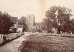  Priest's House, Church Cottage and Peldon Church. Mounted 4.25 x 5.5 inches photograph - name Mrs G. King is on back.  RTC_181