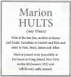 1464. ID COR_2022_JAN16_028_003 Marion Hults née Vince
Wife of the late Jim, mother to Karen and Linda. Grandma to Garrett and Kyle and sister to Sara, Mary, James and ...
Cat1 Families-->Other