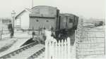  Tollesbury Railway Station. The timetable on the station building is LNER.  RG050316