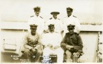 151. ID CG6_057 S.S. LOWTHER CASTLE. R Besket W.T.O., R.A. Young Engineer, A. Mackensie, 2 Officer, A. Jones Chief Engineer, R. Martin Engineer, F.G.R. Matthews J. Officer.
Cat1 People-->Fishermen and Seamen